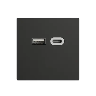 Presa USB 18W tipo A + tipo C Feller EDIZIOdue F 230V 3600mA nero 