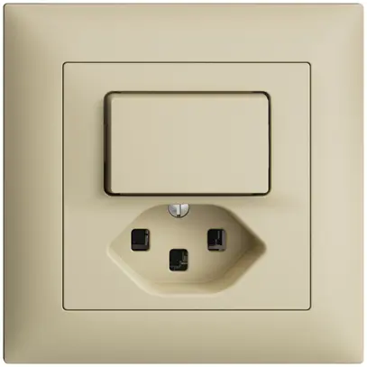 Combinazione INC 3/1L+T23 16A vanille EDIZIOdue 