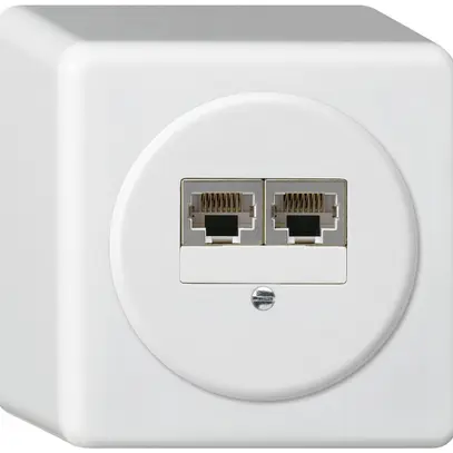 Scatola di raccordo AP basico 2×RJ45s separato bianco 