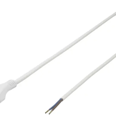 Apparate-Flachkabel Tdf 2×1mm² 2m weiss Stecker T11 