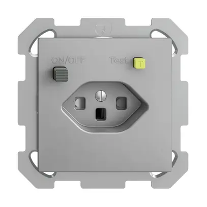Presa INC EDIZIOdue T23 FI 30mA FM, shutter silver 