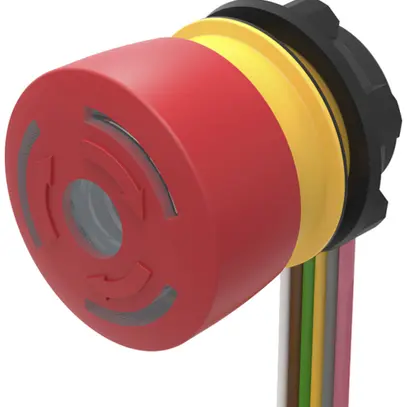 Pulsante luminoso a fungo EAO 84 2NC cavo 300mm 5…30V Ø22.3mm s.resistenza ro/ve 