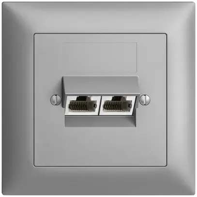 Presa INC 2×RJ45/s 8P sep. EDIZIOdue silver ITplus 