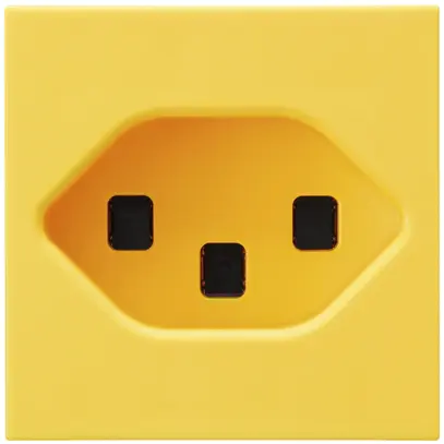 Presa INS Hager tipo 23 giallo 45×45 con morsetti a innesto 