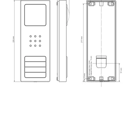 Postazione video esterna INC Siedle Compact bus 2 camera 12VAC 273×110×49mm IP54 