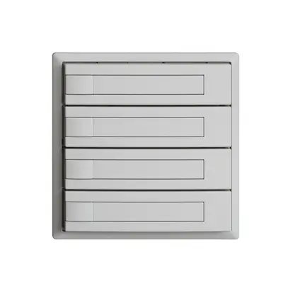 Poussoir KNX RGB EDUE, 250mW, s.LED, a.insert papier, 4×poussoir, 1×touche, grc 