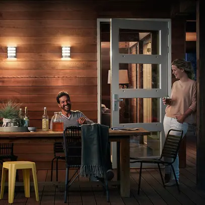 Applique LED Philips Python IR SEN 3.8W 800lm 827 IP44 acier affiné 