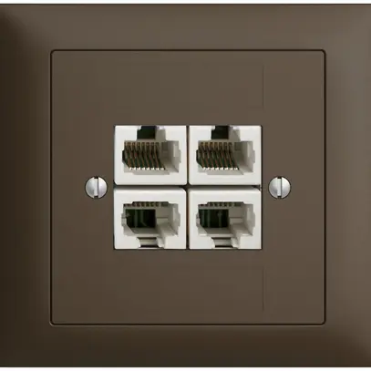 Prise INC 4×RJ45/u 4P sép.EDIZIOdue coffee ITplus 