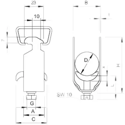 Brida rapida Bettermann doppio 12…16mm zincato a caldo a immersione 