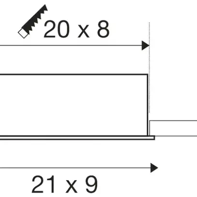 LED-Downlight SLV KADUX Triple 20W 2350lm 3000K 38° DIM 210×90mm schwarz 