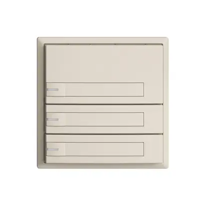 KNX-Taster RGB EDUE, 250mW, m.RGB-LED, m.Papiereinlage, 3×Taste 1×Tastenb. crema 
