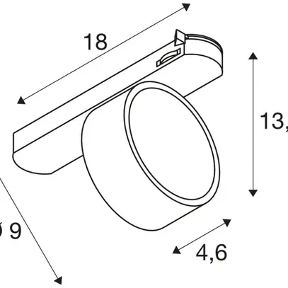 Spot LED SLV KALU 2.0 10W 1450lm 3000K MB REG AD3PH 180×46×138mm bi 