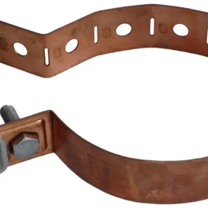 Collare per pluviale Elvatec/DEHN tipo RV con morsettiera 60…150mm Cu 