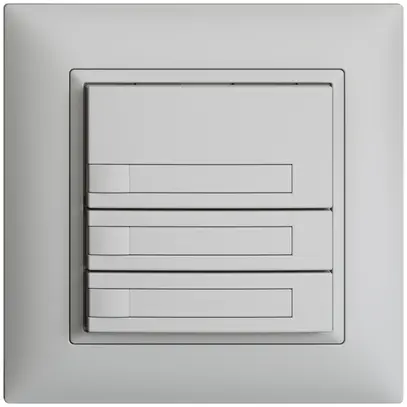 Poussoir ENC KNX 3× EDIZIOdue gris clair RGB sans LED avec insert papier 