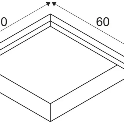 Telaio da incasso SLV PANEL 600 acciaio 600×600×71mm bianco 