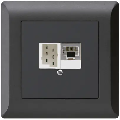 Boîte ENC kallysto.line 1×RJ45s+1×TT83 noir 