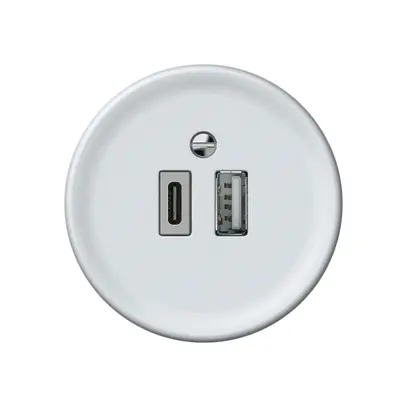 Presa di carica USB origin 1×USB-A 1×USB-C 3000mA 5V bianco 