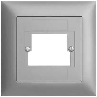Kit frontale EDIZIOdue silver 88×88mm 2×TT 2×RJ45 