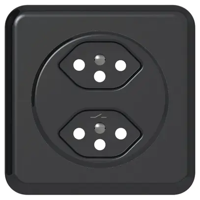 UP-Frontset Classic B z. Steckdose 2×T13S schwarz 