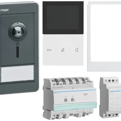 Kit vidéo elcom.home p.1appart.poste intérieure blanc/extérieure anthracite 