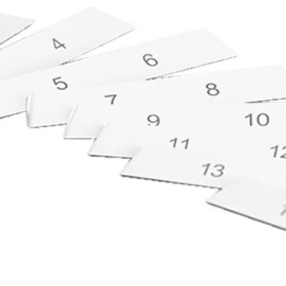 Placchetta indicatrice STANDARDdue 1…16 per uscita obliqua 8 pezzi bianco 