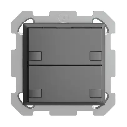Poussoir ENC KNX 2× EDIZIOdue colore gris foncé RGB sans LED 