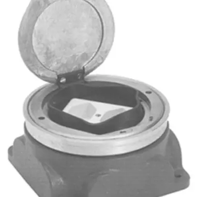 Boîte de sol avec 2 entrées M20 et clapet, profondeur 63…73mm 