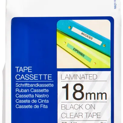 Cassette ruban Brother TZe-141 18mm×8m, transparent-noir 