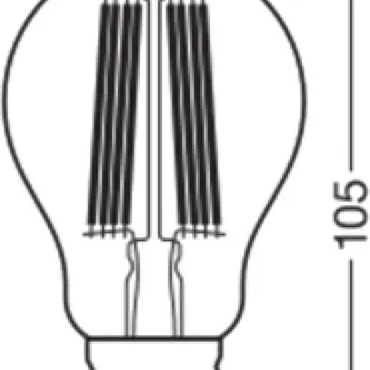 Lampada LED LEDVANCE CLASSIC A E27 7.2W 1521lm 827 REG tipo A chiaro Ø60×105mm 