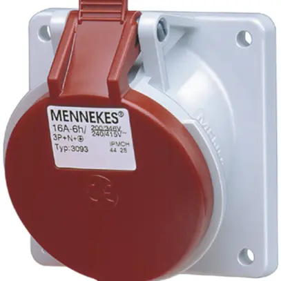 Presa INS CEE 32A 5P 6h 400V rosso, obliquo TwinContact IP44 