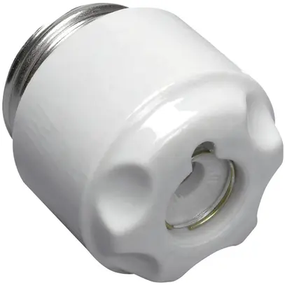 Testa per fusibile DIII in ceramica con foro di controllo bianco 