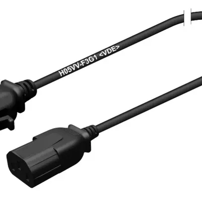 Cavo d'apparecchio 3×0.75mm² 0.5m nero spina C13/presa C14 blocaggio 250VAC 10A 