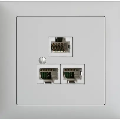 Scatola INS 3×RJ45/s 4P sep. EDIZIOdue R&M swissline grigio chiaro 