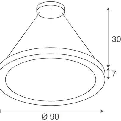 Luminaire suspendu LED SLV MEDO RING 90 43W 5000lm 930/940 VAR Ø900mm noir 
