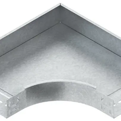 Coude horiz.90° pour ch.de câbles 400×60mm zingué sendzimir 