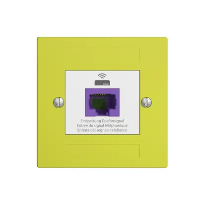 Presa ritorno EDIZIOdue F 1×RJ45 p.Swisscom VoIP, 8 poli, UTP, lemon 