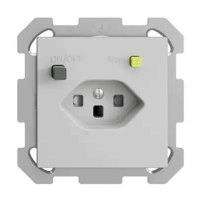 Presa INC EDIZIOdue T23 FI 30mA FM, shutter grigio chiaro 