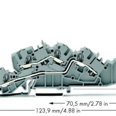 Borne 3 étages WAGO TopJob-S 4mm² L/L gris 