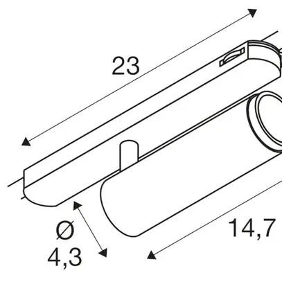 LED-Spot SLV GRIP M 1×20W 1900lm 930 42° DIM AD3PH Ø43×147mm schwarz 