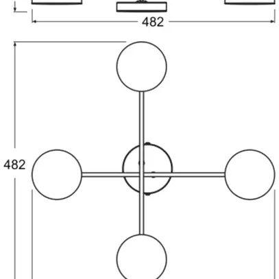 LED-Spot LEDVANCE Decor Moon Cross 21W 1120lm 830 482×482×92mm schwarz 4×Spot 