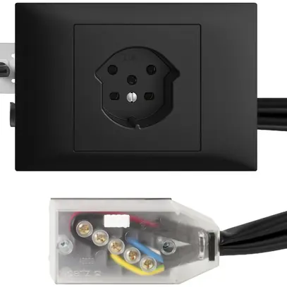 Presa INS EDIZIOdue T15 nero 45…69mm per cavo piatto Technofil 