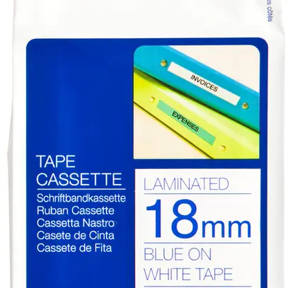 Cassette ruban Brother TZe-243 18mm×8m, blanc/bleu 