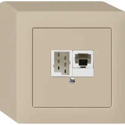 Scatola AP kallysto 1×RJ45u+1×TT83 beige 