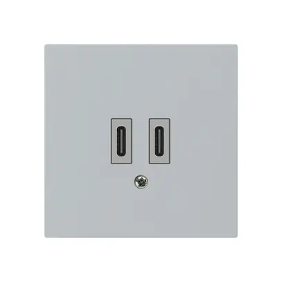 Prise de charge USB Hager kallysto C-C 20W 5V 60×60mm gris 