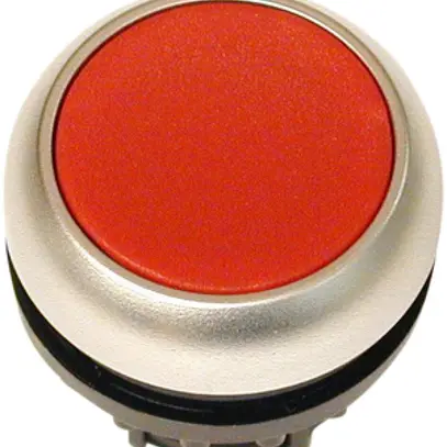 Pulsante ETN RMQ piatta rosso, permanente, anello cromato 