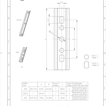 Barra normalizzata Spelsberg Abox 040 TS15 15×71×5.5mm 
