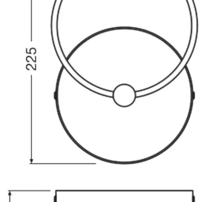 Applique LED LEDVANCE Decor Circle 8W 370lm 830 160×95×225mm nero 