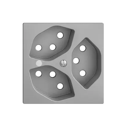 Kit frontal EDIZIOdue silver 60×60mm 3×T13, lentille, 