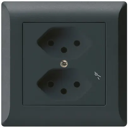 Presa INC kallysto.line 2×T13/1 nero con protezione bambini 