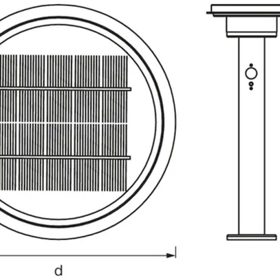 Lanterna LED LDV ENDURA STYLE Solar Sensor Post Double Circle, 40cm 6W ac 
